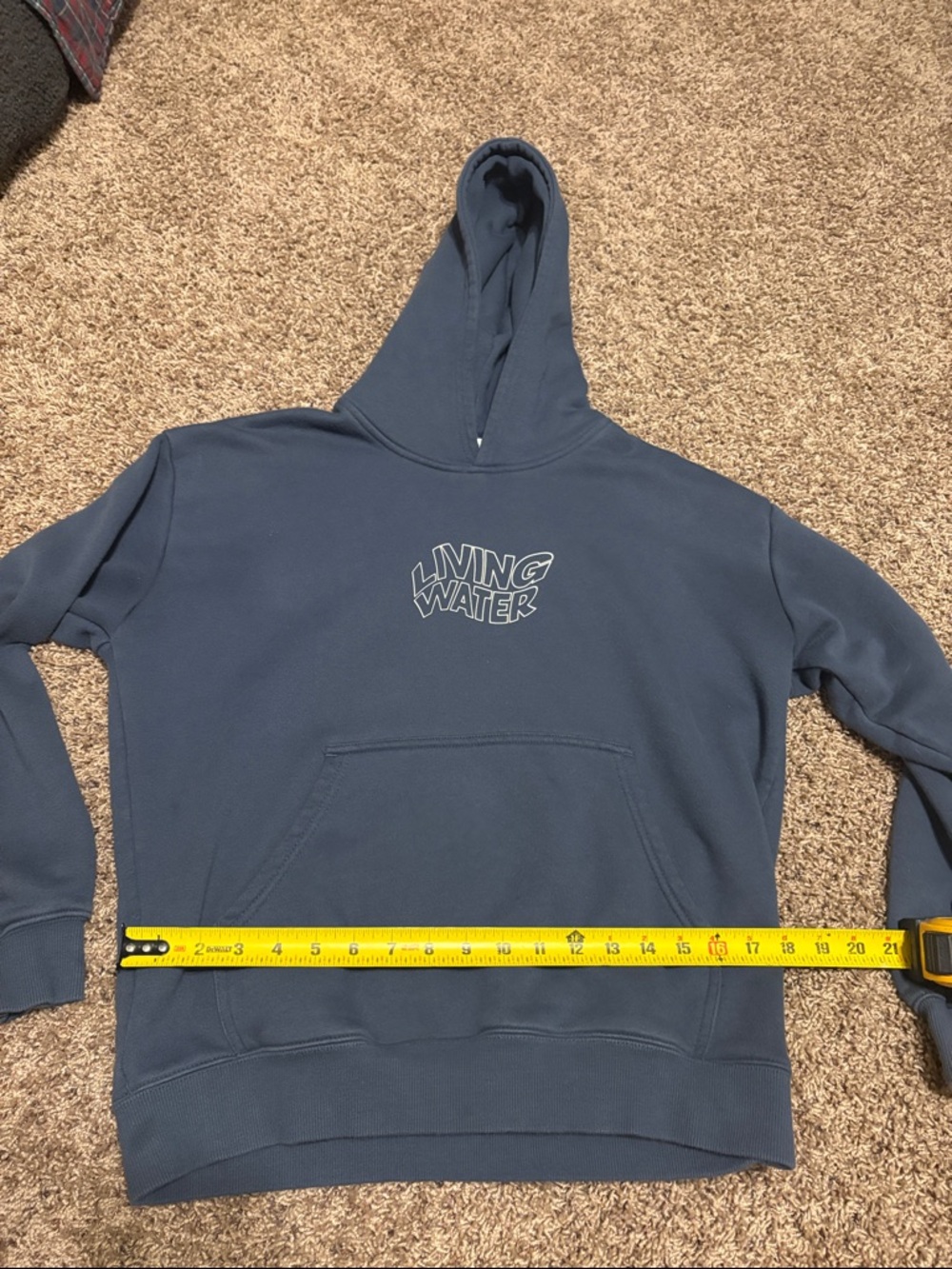 Living Water Navy Blue Hoodie - Pullover Sweatshirt - Picture 6 of 8